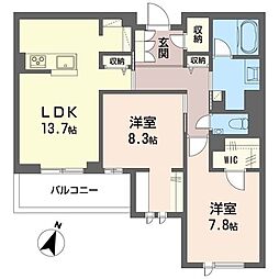 シャーメゾン牟礼 2LDKの間取図画像