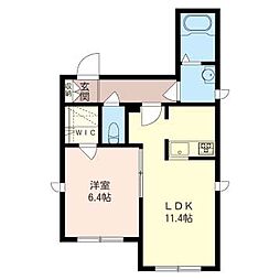 コーラル 1LDKの間取図画像