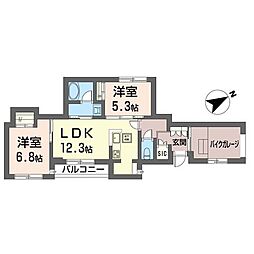 Ｍａｉｓｏｎ　ｄｅ　Ｏａｓｉｓ 1階2LDKの間取り