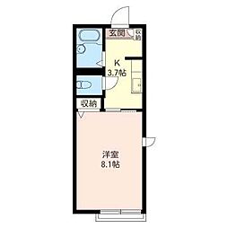 CasadelSol 1Kの間取図画像