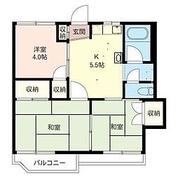 レインボーハイツ本郷台 3Kの間取図画像