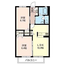 オーフィングリッジ 2LDKの間取図画像