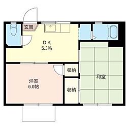 スリーシップ六浦 2Kの間取図画像