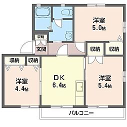 アゼリア港南台A 3DKの間取図画像