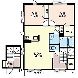 オプト山手 2LDKの間取図画像