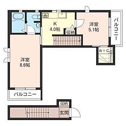 シャルマンドミール 2Kの間取図画像