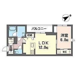DUOGRAN 1LDKの間取図画像