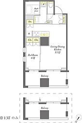 プライムメゾン横浜WEST 1LDKの間取図画像