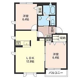フィオーレ 2LDKの間取図画像