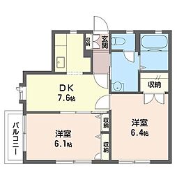 ジュネス岩井 2DKの間取図画像