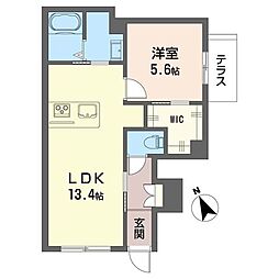セレネ三ツ沢 1LDKの間取図画像