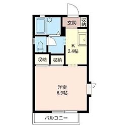エクレール片倉 1Kの間取図画像