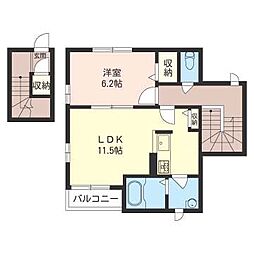 PLATINUM三ツ沢 1LDKの間取図画像