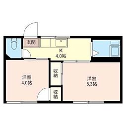 コーポ・グロリア 2Kの間取図画像