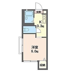 ハイツシエル 1Kの間取図画像