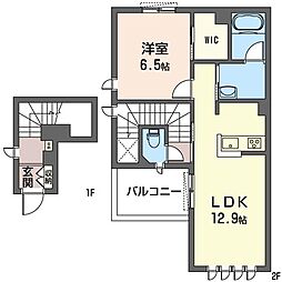 バリュージュ永田北4 1LDKの間取図画像