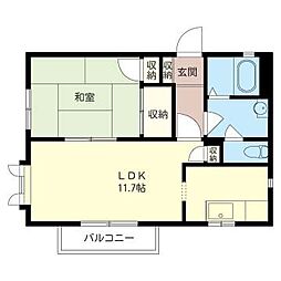 グランシード・M 1LDKの間取図画像