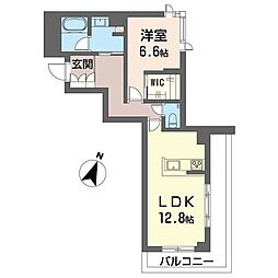 グランメゾン戸塚 1LDKの間取図画像