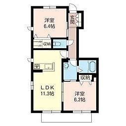 ファミールM 2LDKの間取図画像