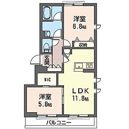 セレーノ・レジデンス 2LDKの間取図画像