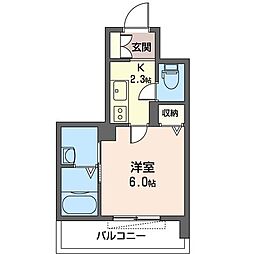 ベルーグランツ金沢八景A 1Kの間取図画像