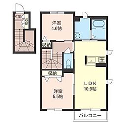 グレイスコート 2LDKの間取図画像