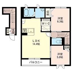 メゾンルミエール 2LDKの間取図画像