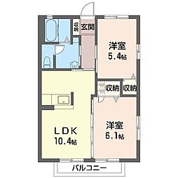 ビオ・ガーデン 2LDKの間取図画像