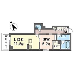 フォース アルカナ 1LDKの間取図画像