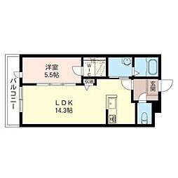 マストライフ宮前平 1LDKの間取図画像