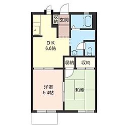 グリーンカーサ・和泉・C 2DKの間取図画像
