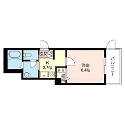クラージュ 1Kの間取図画像