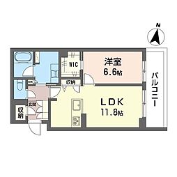 ルミナス・エイル 1LDKの間取図画像
