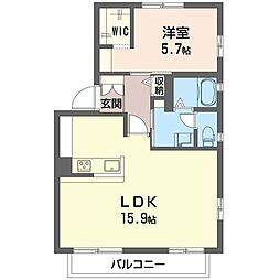 ヒルサイド善行1 1LDKの間取図画像