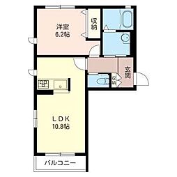 コントレイル 1LDKの間取図画像