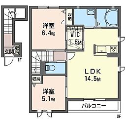 CASAフェリーチェ 2LDKの間取図画像