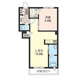 アルカンシェル 3階1LDKの間取り