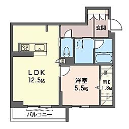 ベレオ下戸田 1LDKの間取図画像
