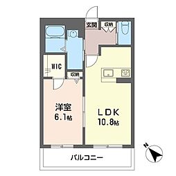 フォレーヌ壱番館 1LDKの間取図画像