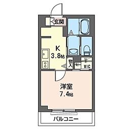 Ａｖｅｎｉｒ 2階1Kの間取り