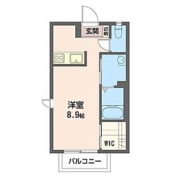 メゾンクァーセン ワンルームの間取図画像