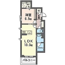 Prime戸田公園 1LDKの間取図画像