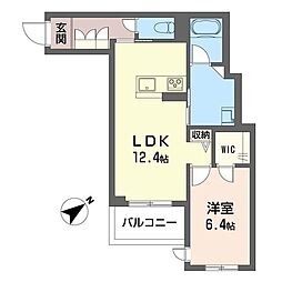 サン戸田公園 1LDKの間取図画像