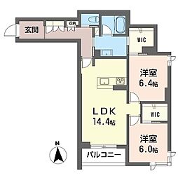 シャーメゾン戸田 2LDKの間取図画像