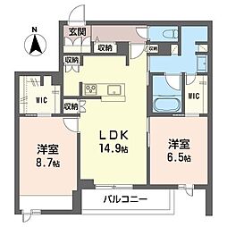 シャーメゾン戸田 2LDKの間取図画像