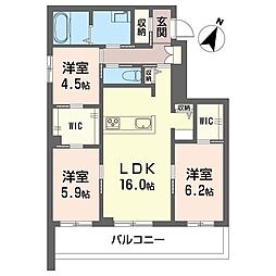 リリーフィア 00302 3階3LDKの間取り