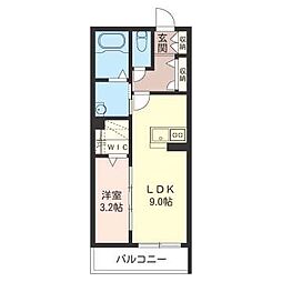Wisteria 1LDKの間取図画像