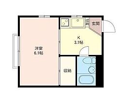 メゾン四ツ木 1階1Kの間取り