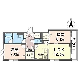 リラフォート 2LDKの間取図画像