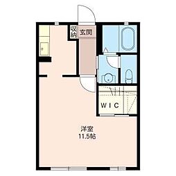 エミネンスＢ 1階ワンルームの間取り